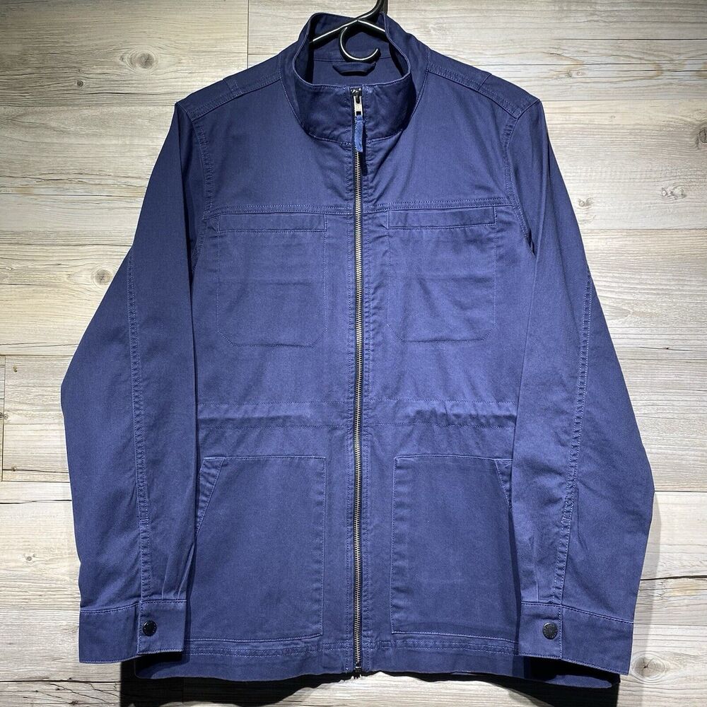 Gap Field Jacket Blue Women’s Medium Full-Zip Chore Utility Drawcord Waist Twill